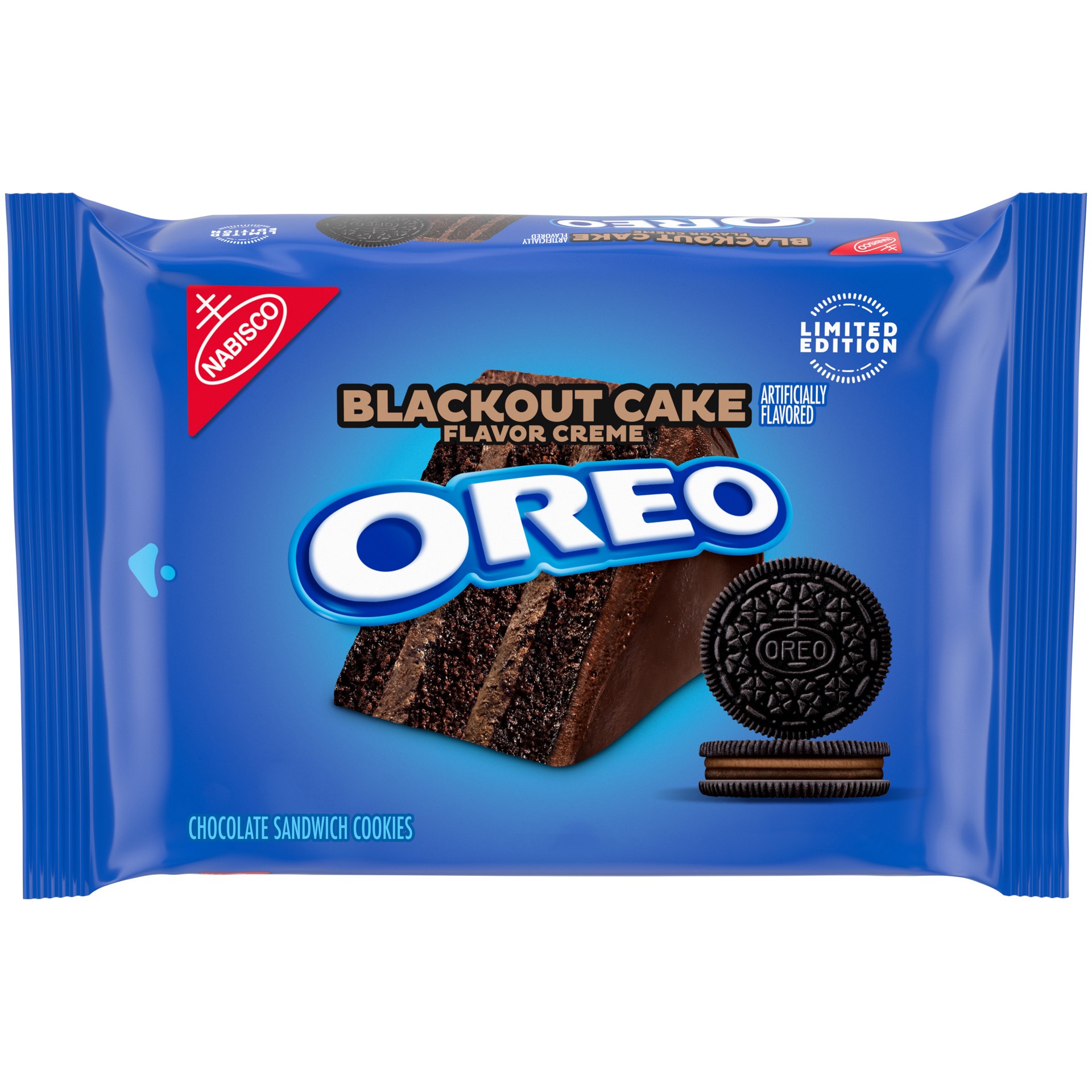 slide 1 of 5, OREO Blackout Cake Chocolate Sandwich Cookies, Limited Edition, 12.2 oz, 12.2 oz