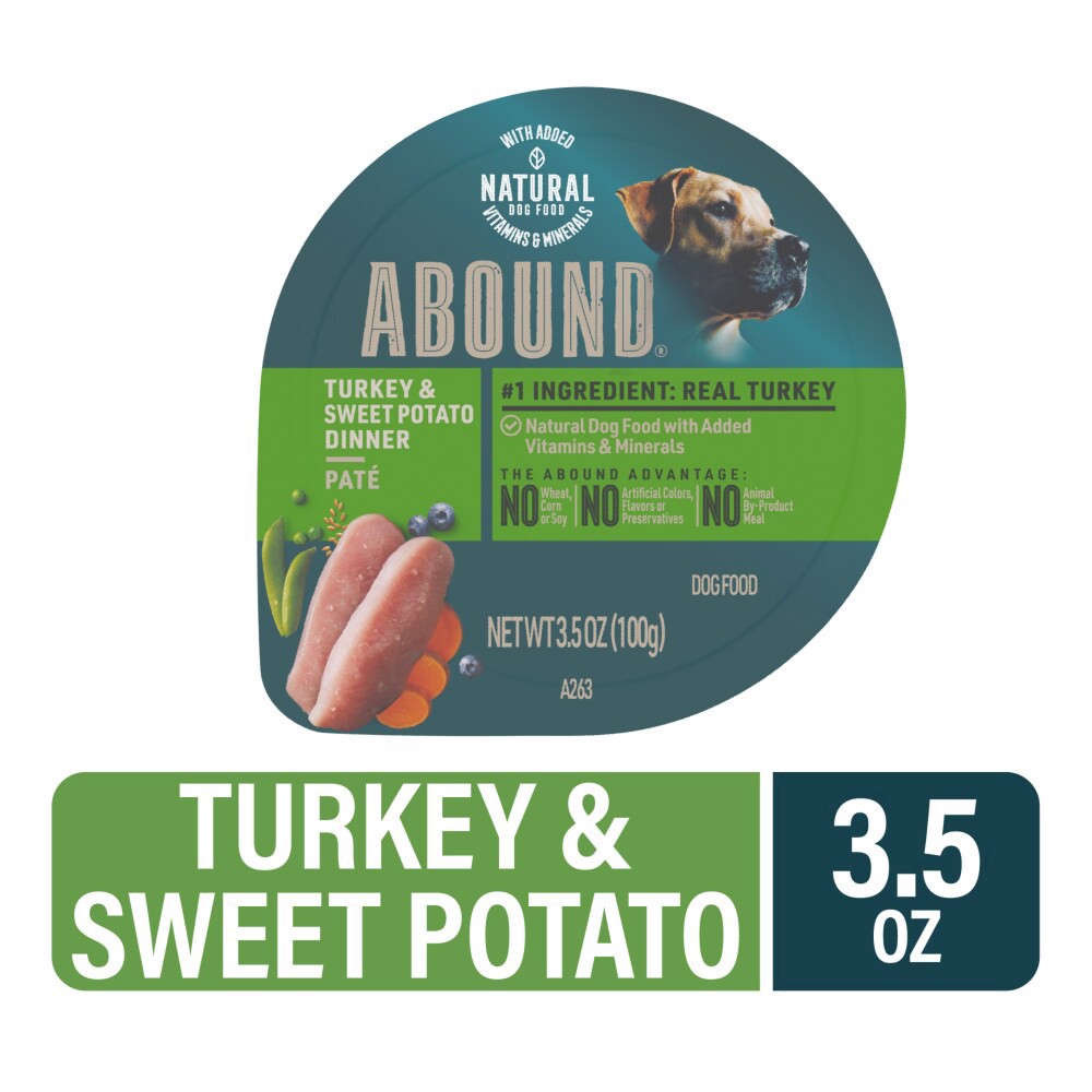 slide 4 of 5, Abound Turkey Sweet Potato Pate Wet Dog Food, 3.5 oz