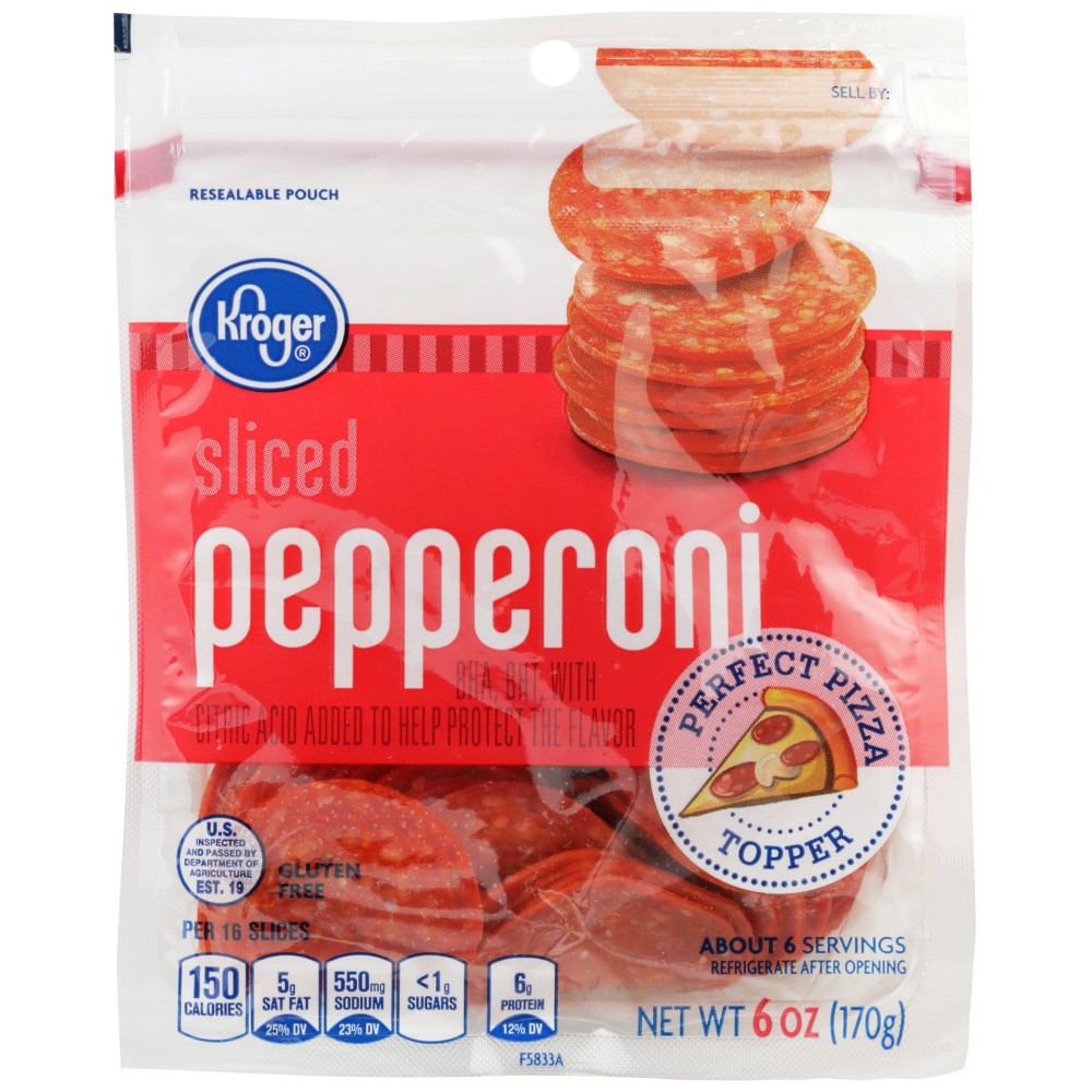 slide 1 of 2, Kroger Sliced Pepperoni, 6 oz
