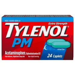 Tylenol PM Extra Strength Pain Reliever & Sleep Aid Caplets, 24 ct