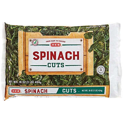 slide 1 of 1, H-E-B Cut Spinach, 16 oz