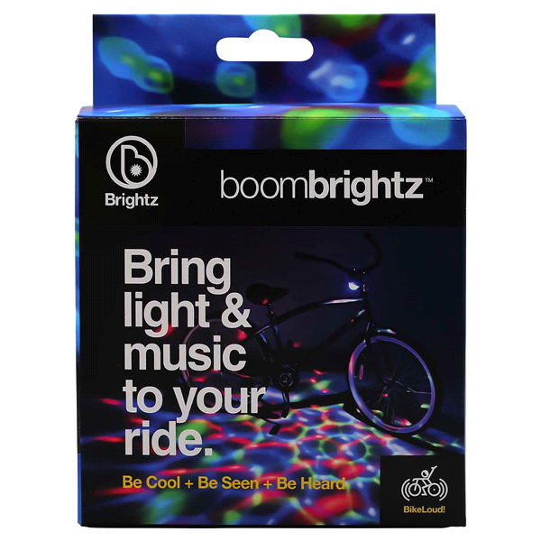 slide 1 of 1, Boom Brightz Red/Green/Blue Blinking Rechargeable LED Bicycle Accessory with Bluetooth Speaker, 1 ct