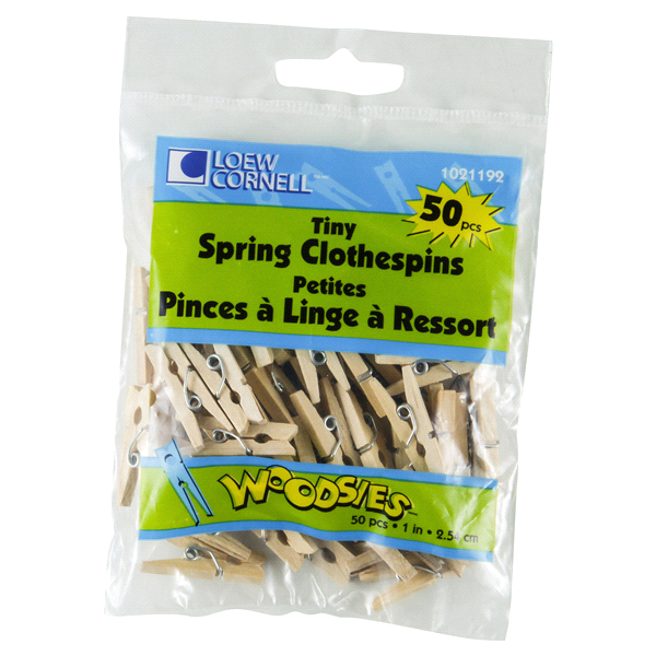 slide 1 of 2, Woodsies Tiny Spring Clothespins, 50 ct