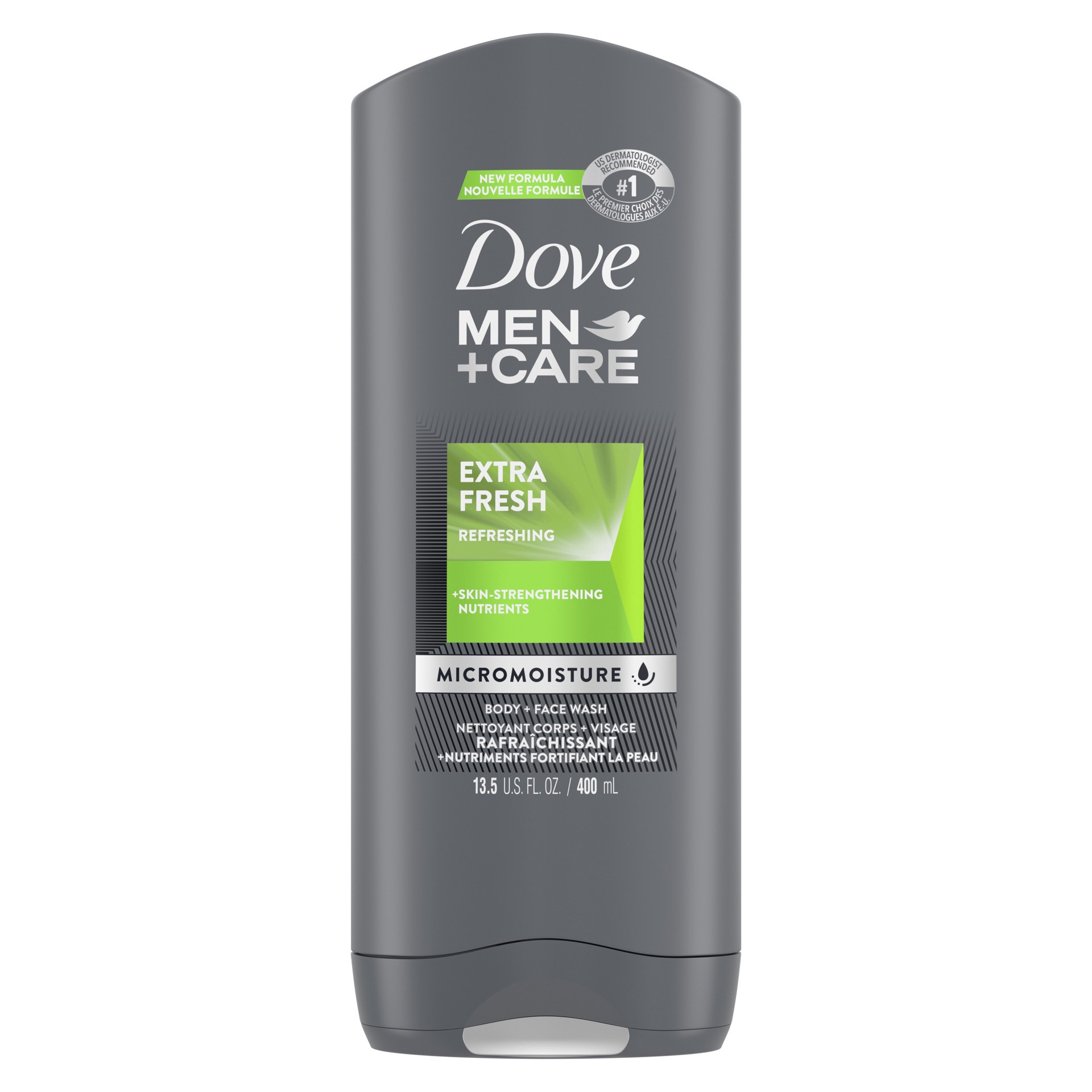 slide 1 of 4, Dove Men+Care Dove Refreshing Extra Fresh Body and Face Wash, 13.5 fl oz