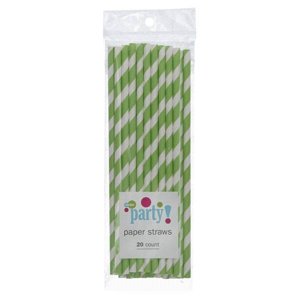 slide 1 of 1, Meijer Paper Straws, Lime, 20 ct