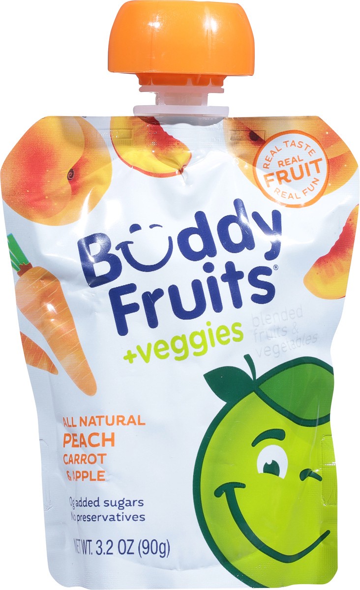slide 6 of 9, Buddy Fruitss & Veggies Apple, Carrot & Orange Pouch, 3.2 oz