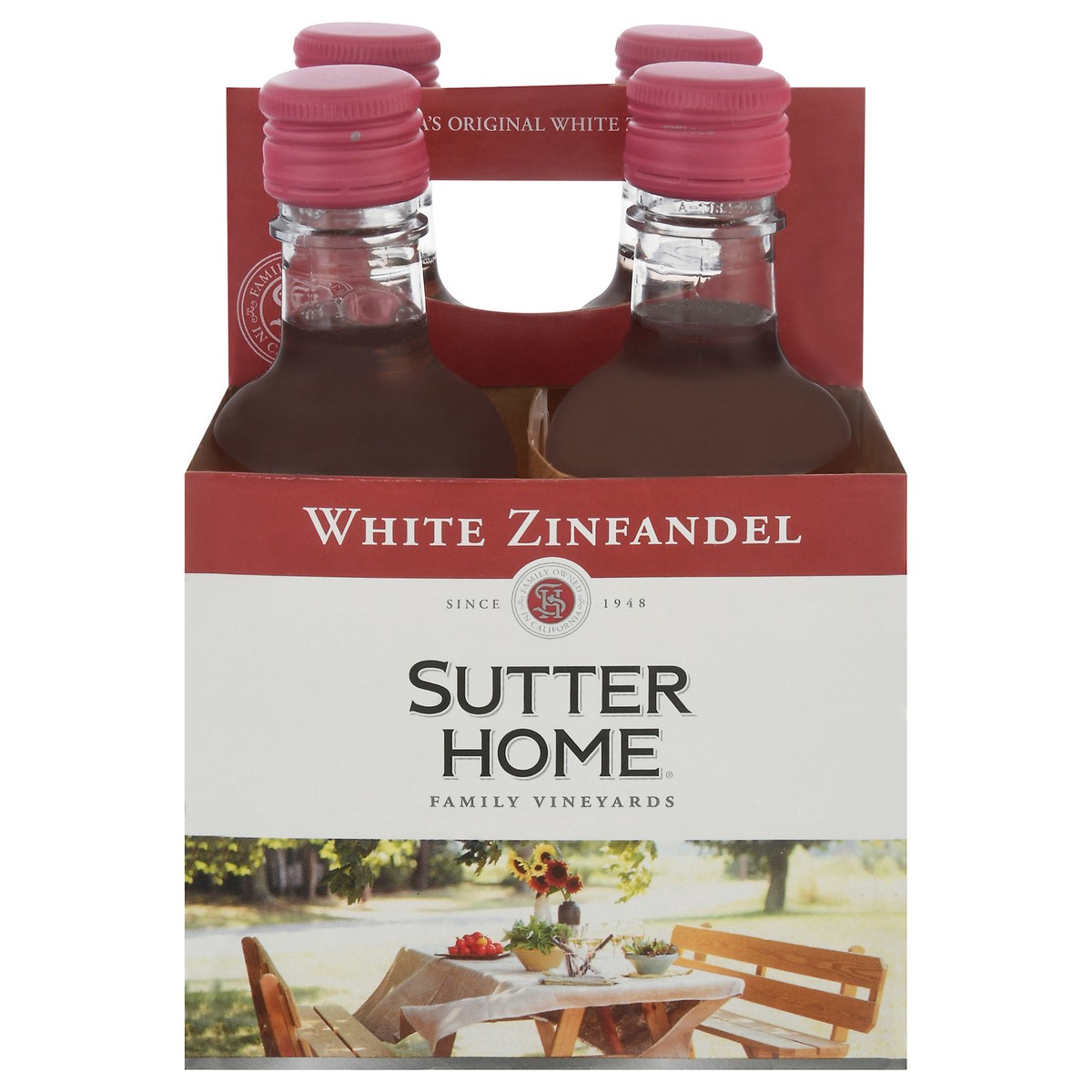 slide 1 of 6, Sutter Home White Zinfandel Wine, 187mL Wine Bottles (4 Pack), 9.8% ABV, 187 ml