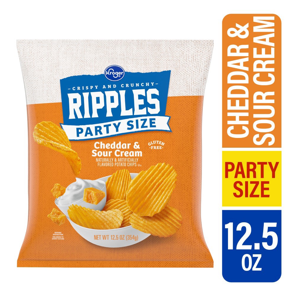 slide 4 of 4, Kroger Ripples Cheddar & Sour Cream Potato Chips, 12.5 oz