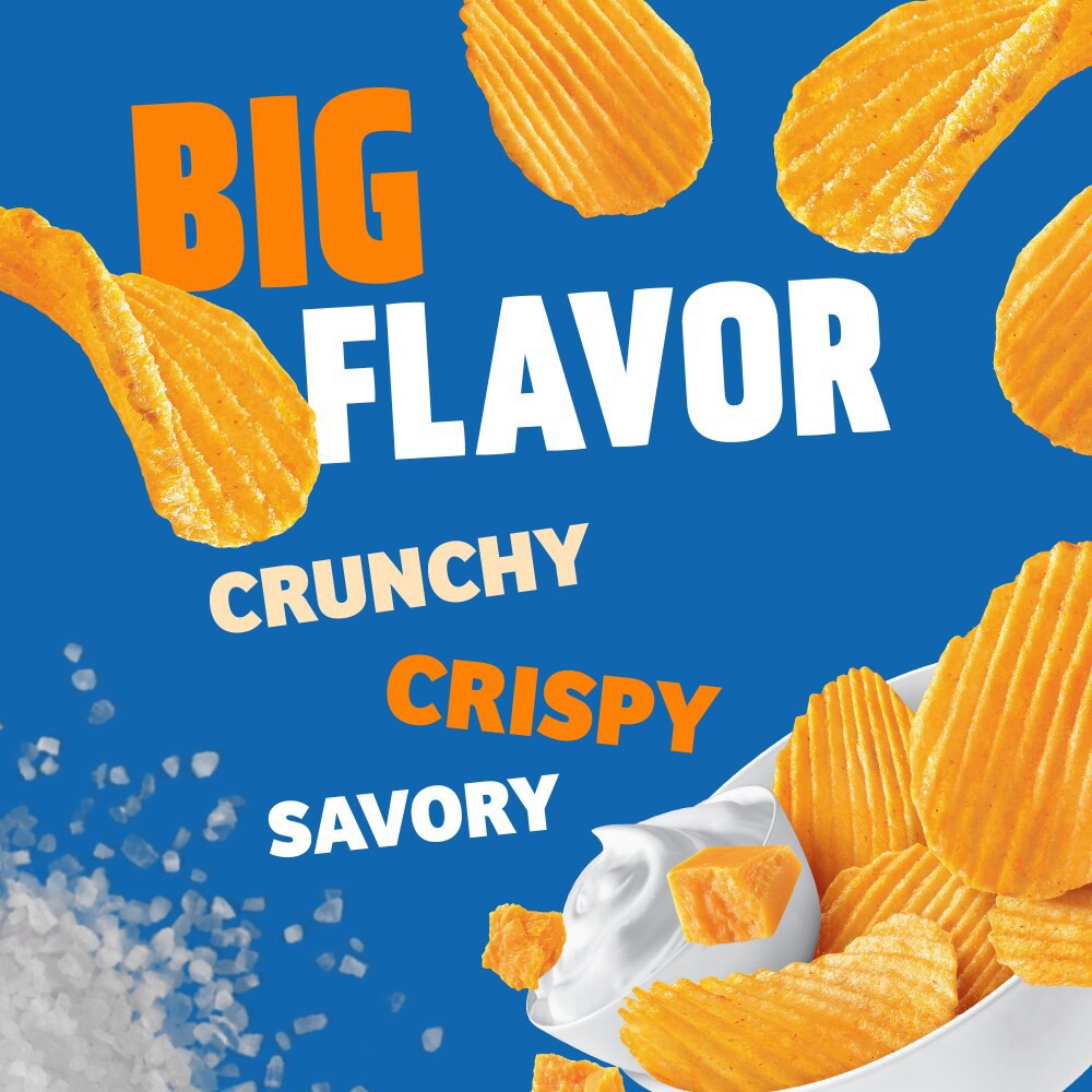 slide 3 of 4, Kroger Ripples Cheddar & Sour Cream Potato Chips, 12.5 oz