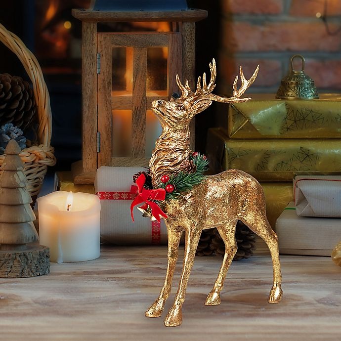Winter Wonderland Decorative Standing Reindeer - Gold 1 ct | Shipt
