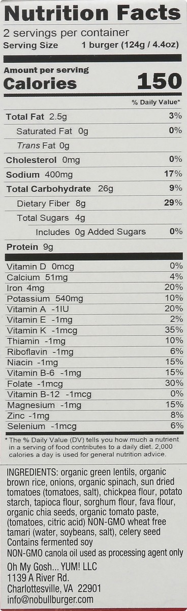 slide 2 of 9, NoBull Veggieburgers 2 ea, 2 ct