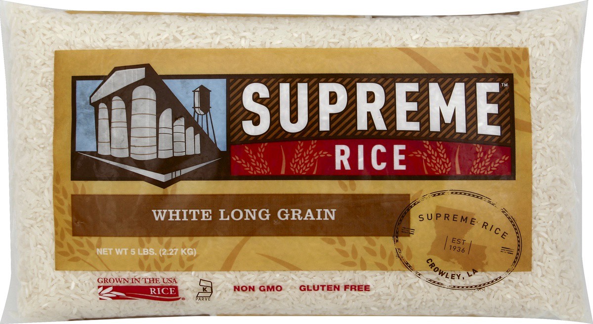 slide 5 of 5, Supreme Rice White Long Grain, 5 lb