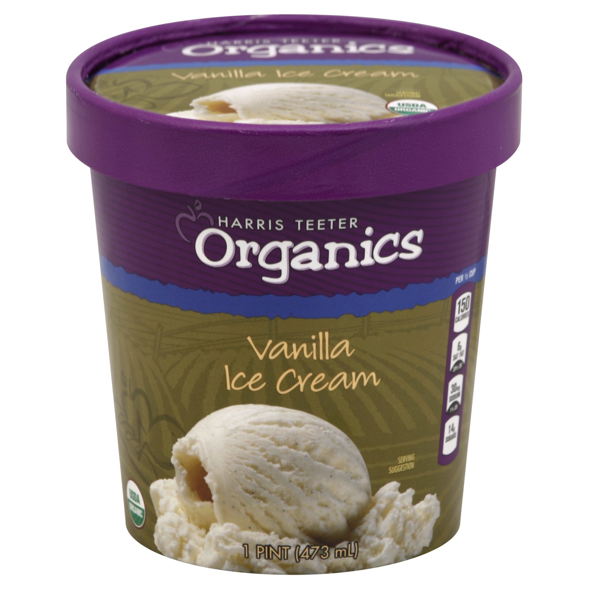 slide 1 of 1, HT Organics Ice Cream - Vanilla, 1 pint