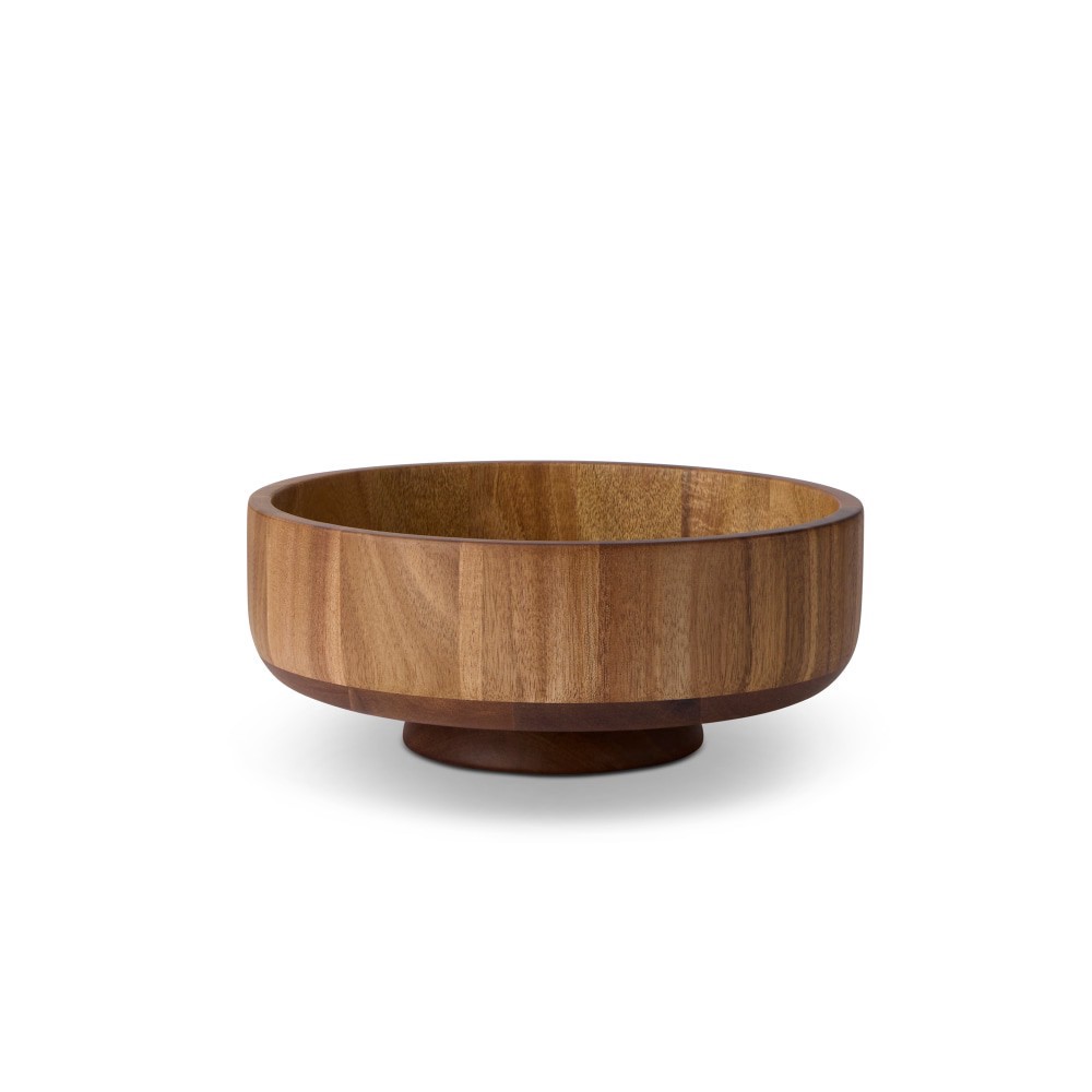 slide 1 of 4, Dash of That Elevated Fruit Bowl 10" Acacia Wood, 10 in