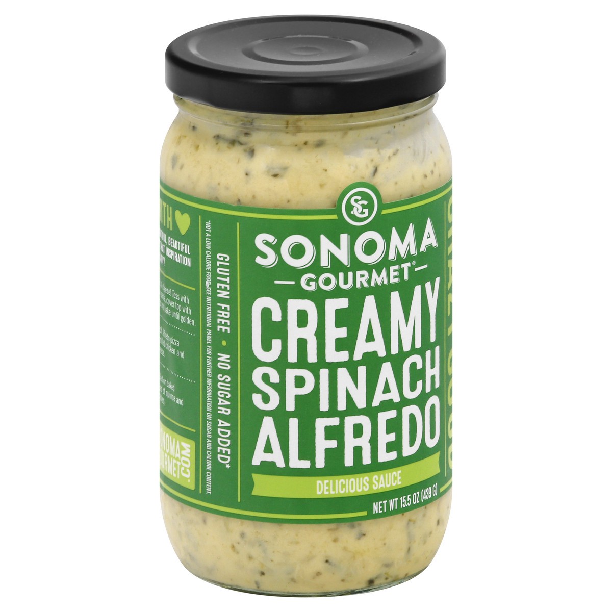 slide 2 of 10, Sonoma Gourmet Delicious Creamy Spinach Alfredo Sauce 15.5 oz, 15.5 oz