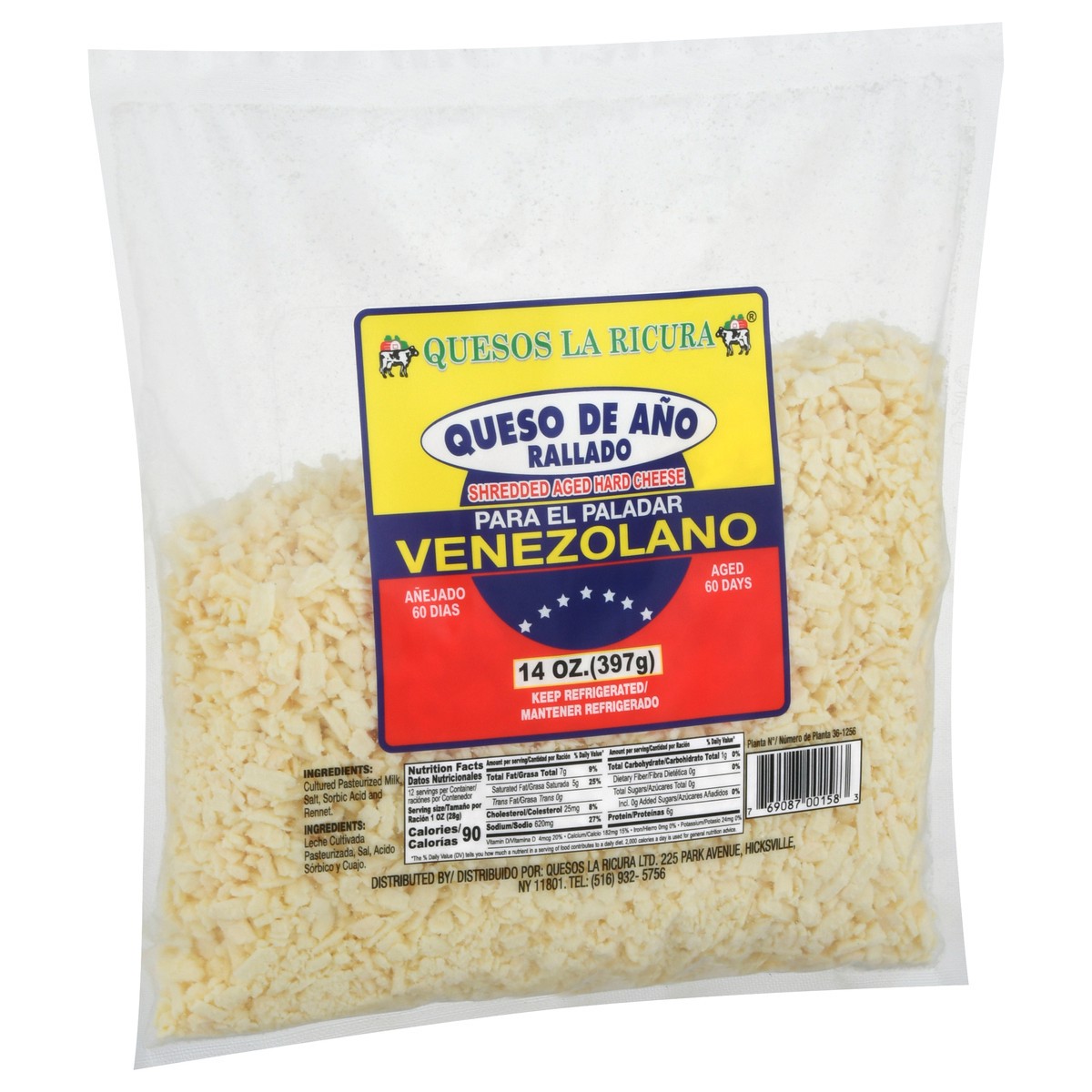 slide 5 of 9, Quesos La Ricura Shredded Aged Hard Cheese 14 oz, 14 oz