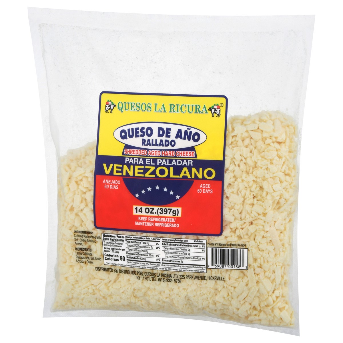 slide 2 of 9, Quesos La Ricura Shredded Aged Hard Cheese 14 oz, 14 oz