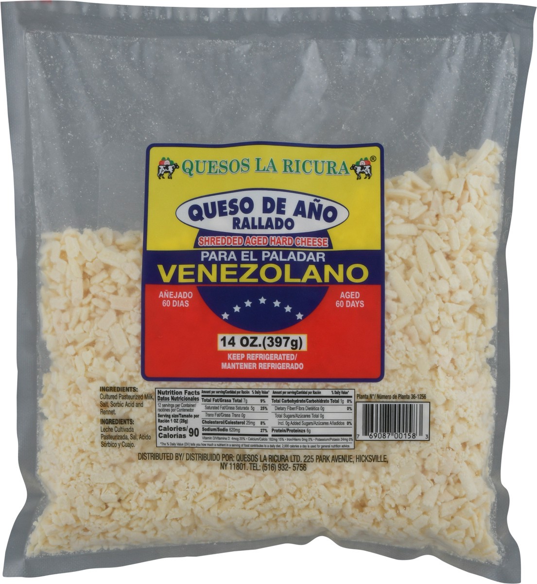 slide 3 of 9, Quesos La Ricura Shredded Aged Hard Cheese 14 oz, 14 oz