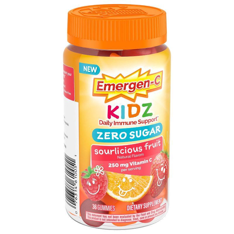 slide 4 of 9, Emergen-C Zero Sugar Immune Support Kidz Gummies 36 Count, 36 ct