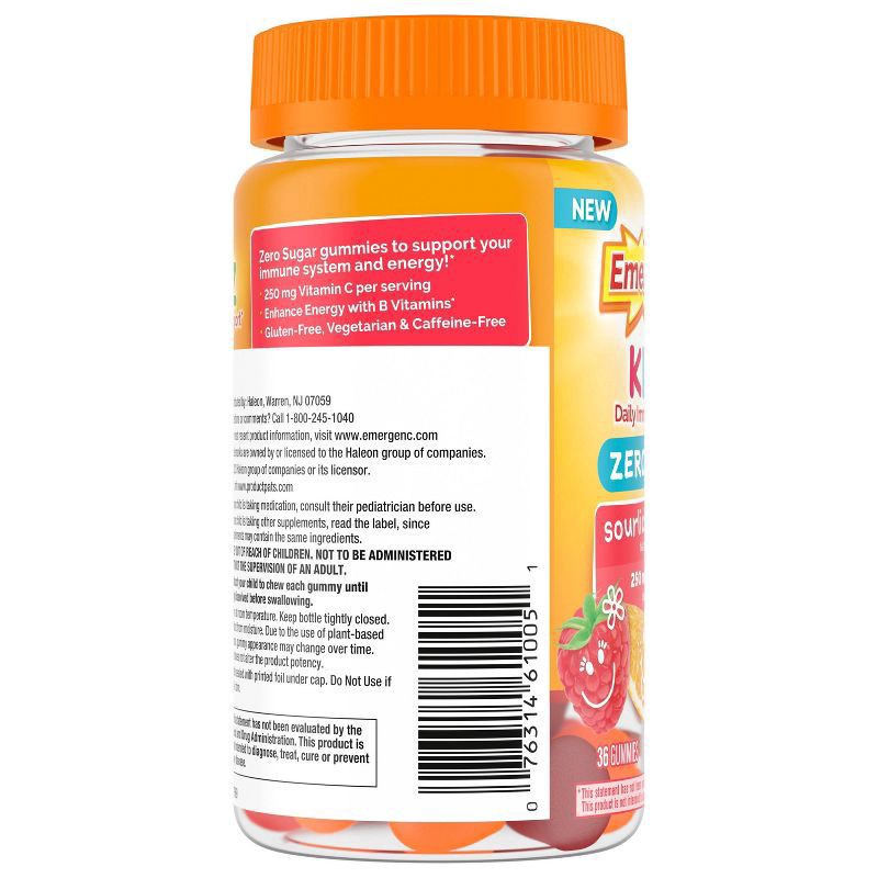 slide 9 of 9, Emergen-C Zero Sugar Immune Support Kidz Gummies 36 Count, 36 ct