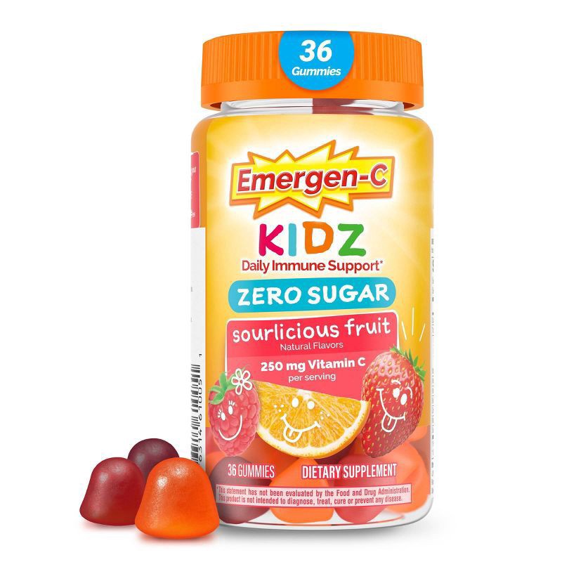 slide 3 of 9, Emergen-C Zero Sugar Immune Support Kidz Gummies 36 Count, 36 ct