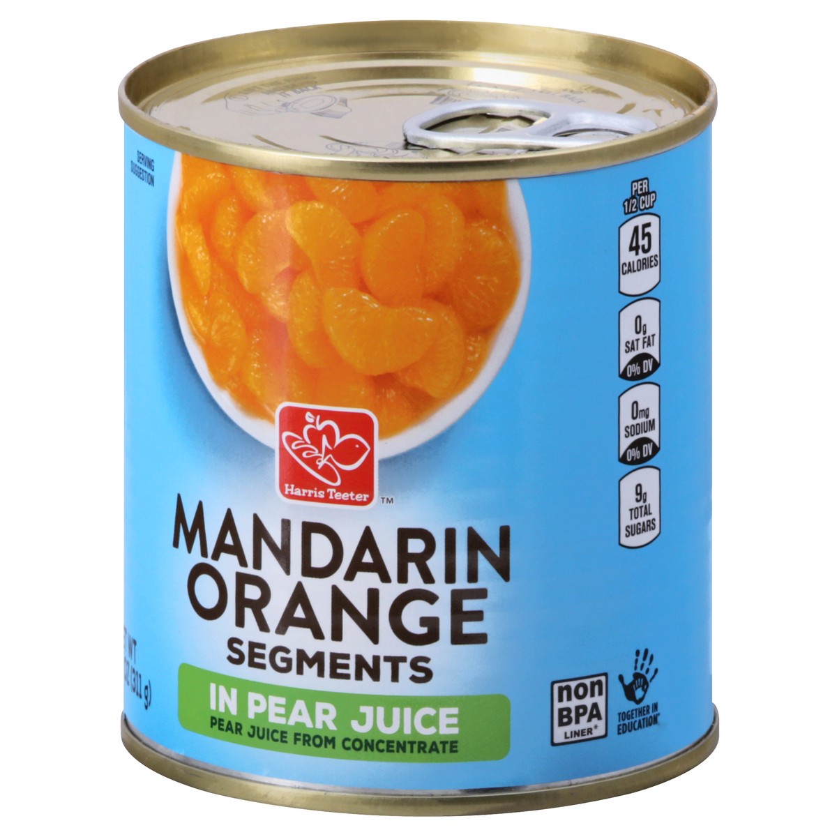 slide 4 of 11, Harris Teeter Mandarin Oranges Segments - Lite, 11 oz