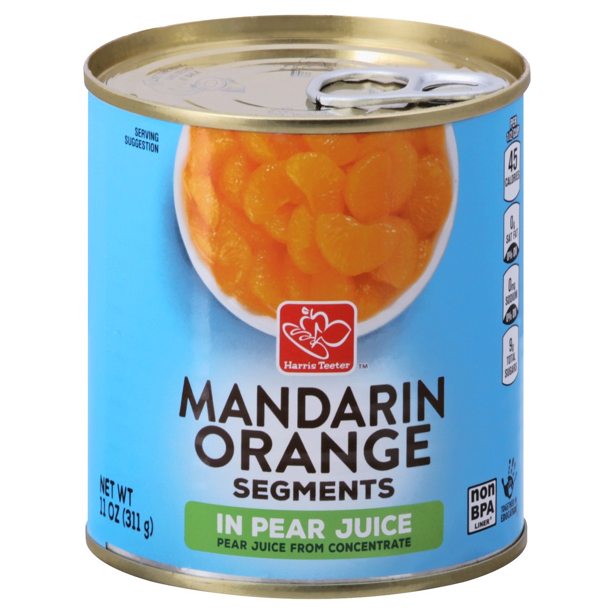 slide 1 of 11, Harris Teeter Mandarin Oranges Segments - Lite, 11 oz