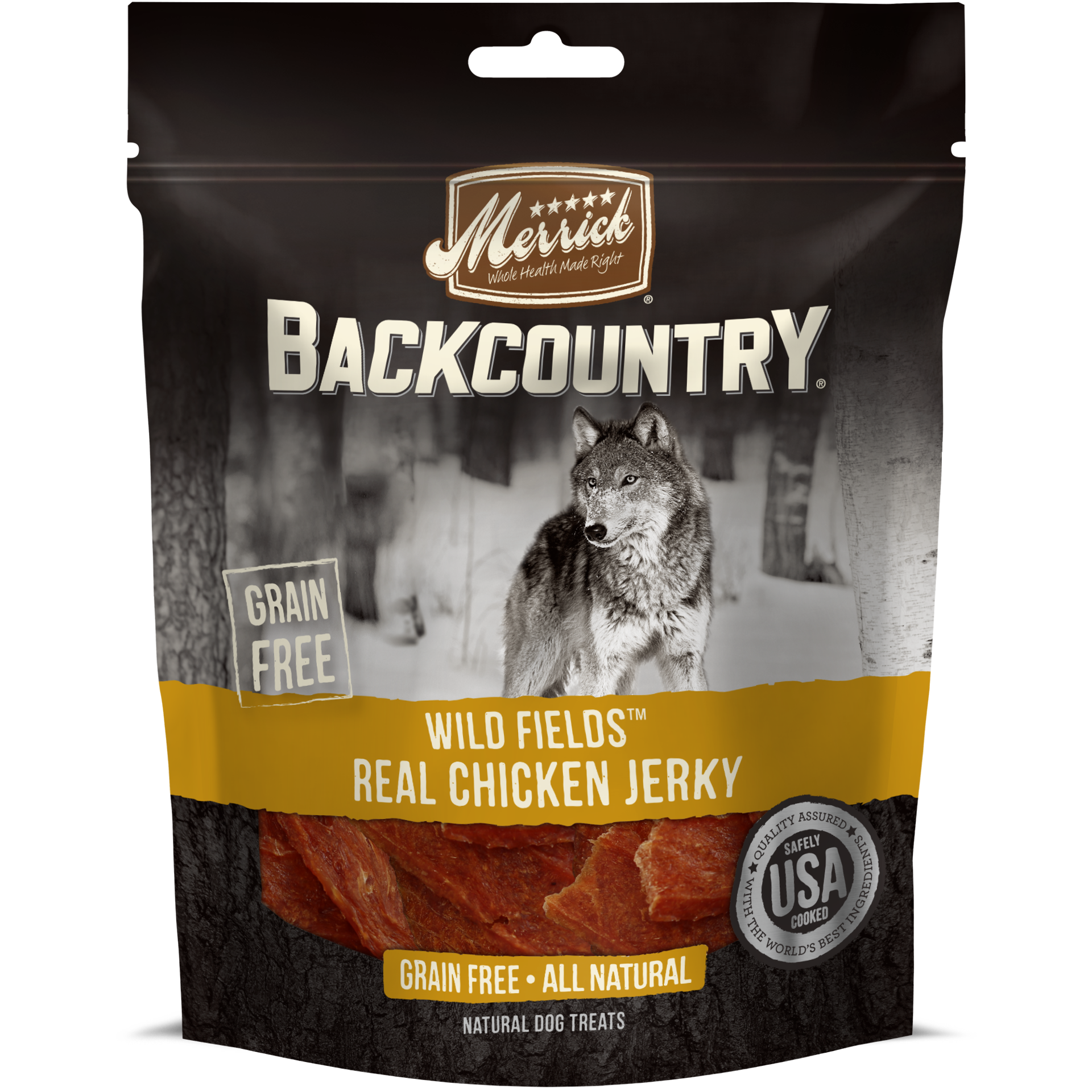 slide 1 of 2, Merrick Backcountry Wild Fields Real Chicken Jerky Dog Treats - 4.5 oz Pouch, 4.5 oz