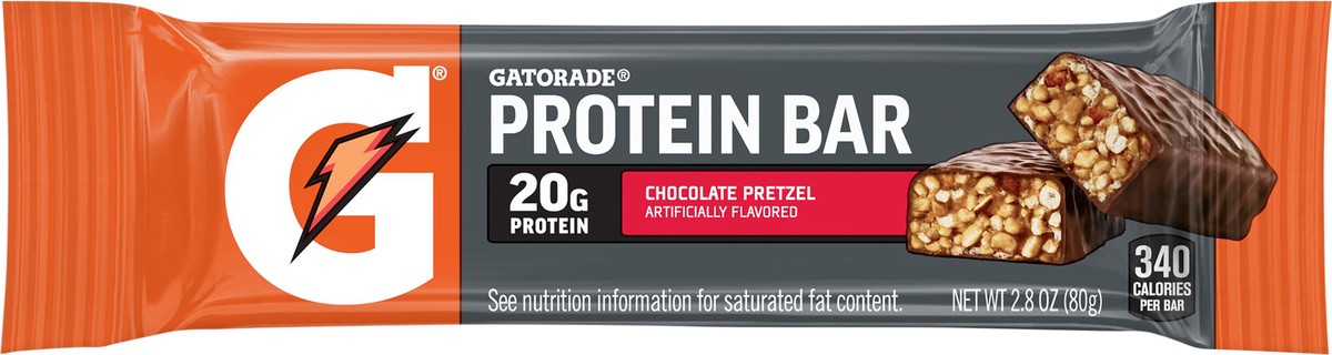 slide 4 of 5, Gatorade Protein Bar Chocolate Pretzel Artificially Flavored 2.8 Oz, 2.8 oz