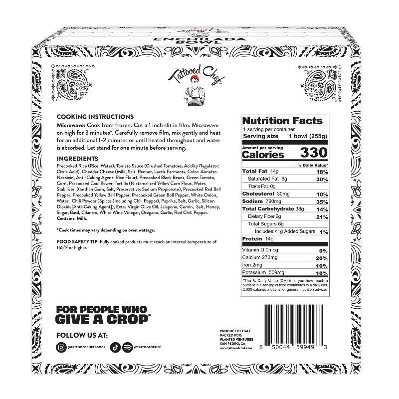 slide 3 of 6, Tattooed Chef Frozen Enchilada Bowl - 9oz, 9 oz