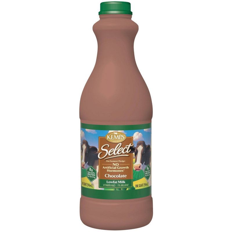 slide 1 of 3, Kemps Swiss Style Chocolate Lowfat Milk Single, 32 fl oz