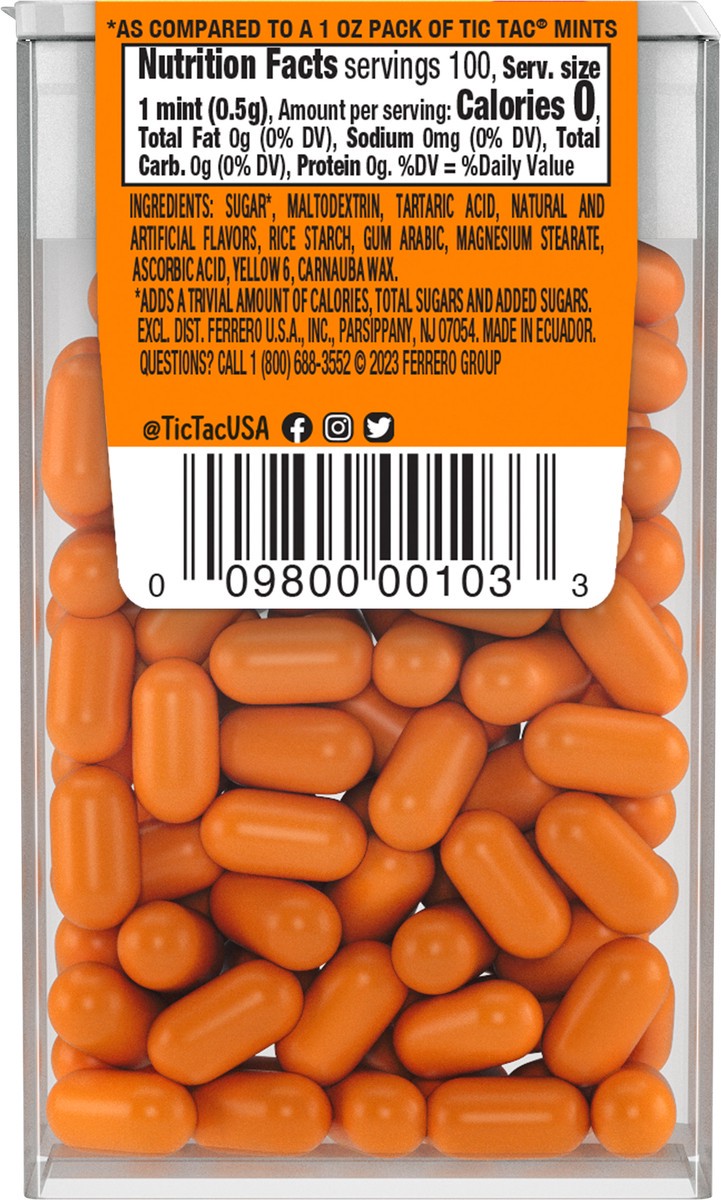 slide 9 of 11, Tic Tac Orange Mints On-the-Go Refreshment, 1.7 oz