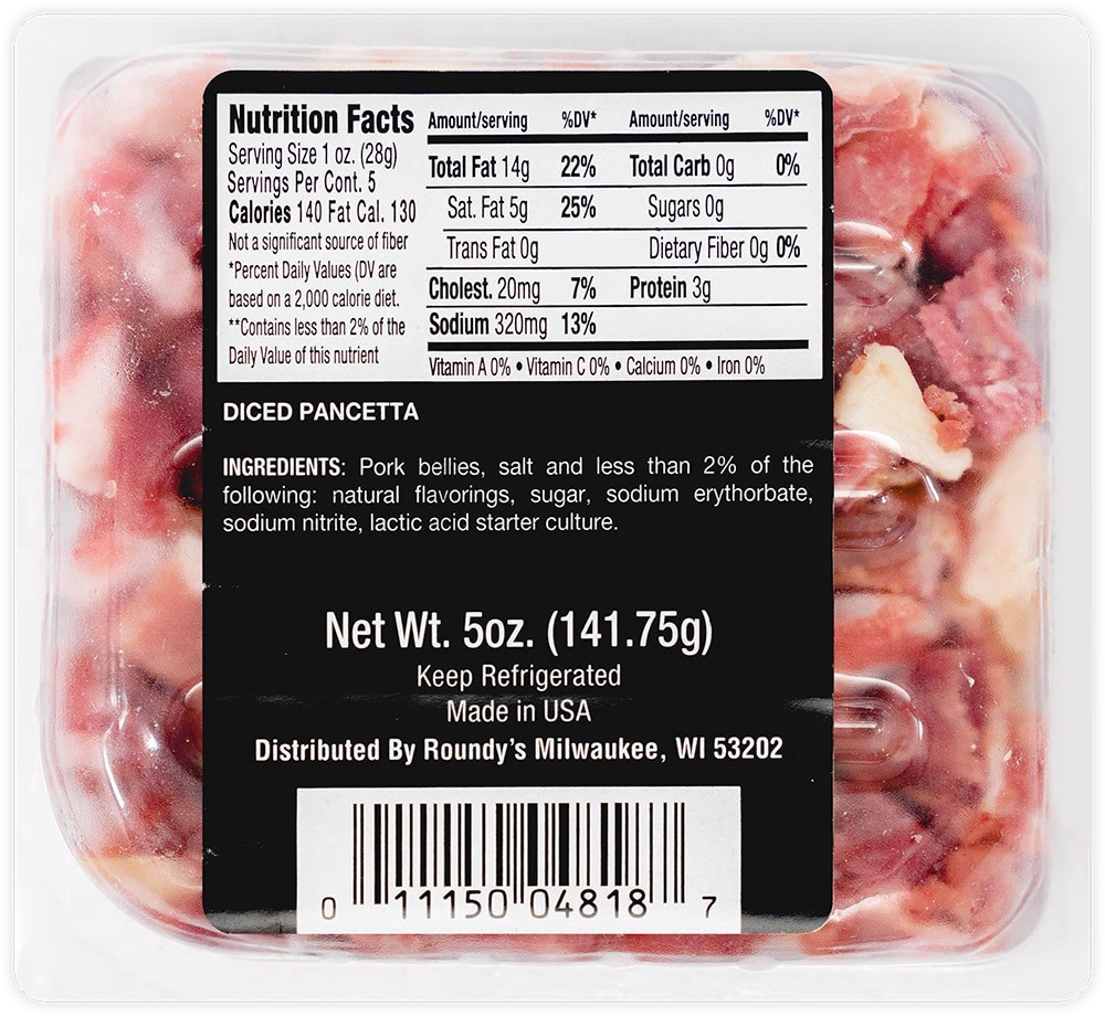 slide 2 of 2, Busseto Chopped Pancetta, 5 oz