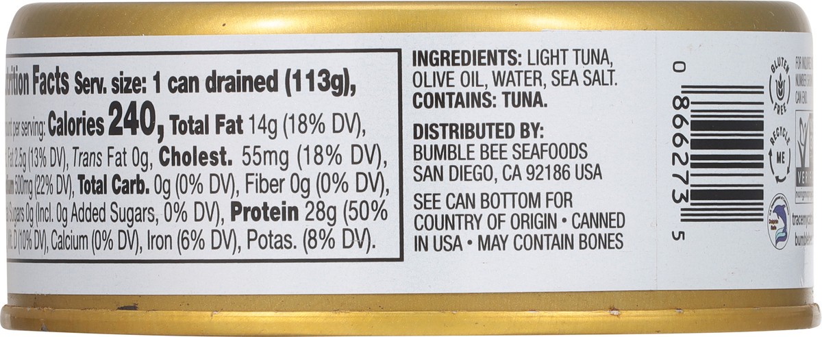 slide 6 of 9, Bumble Bee Prime Fillet Tonno Solid Light Tuna in Olive Oil, 5 oz