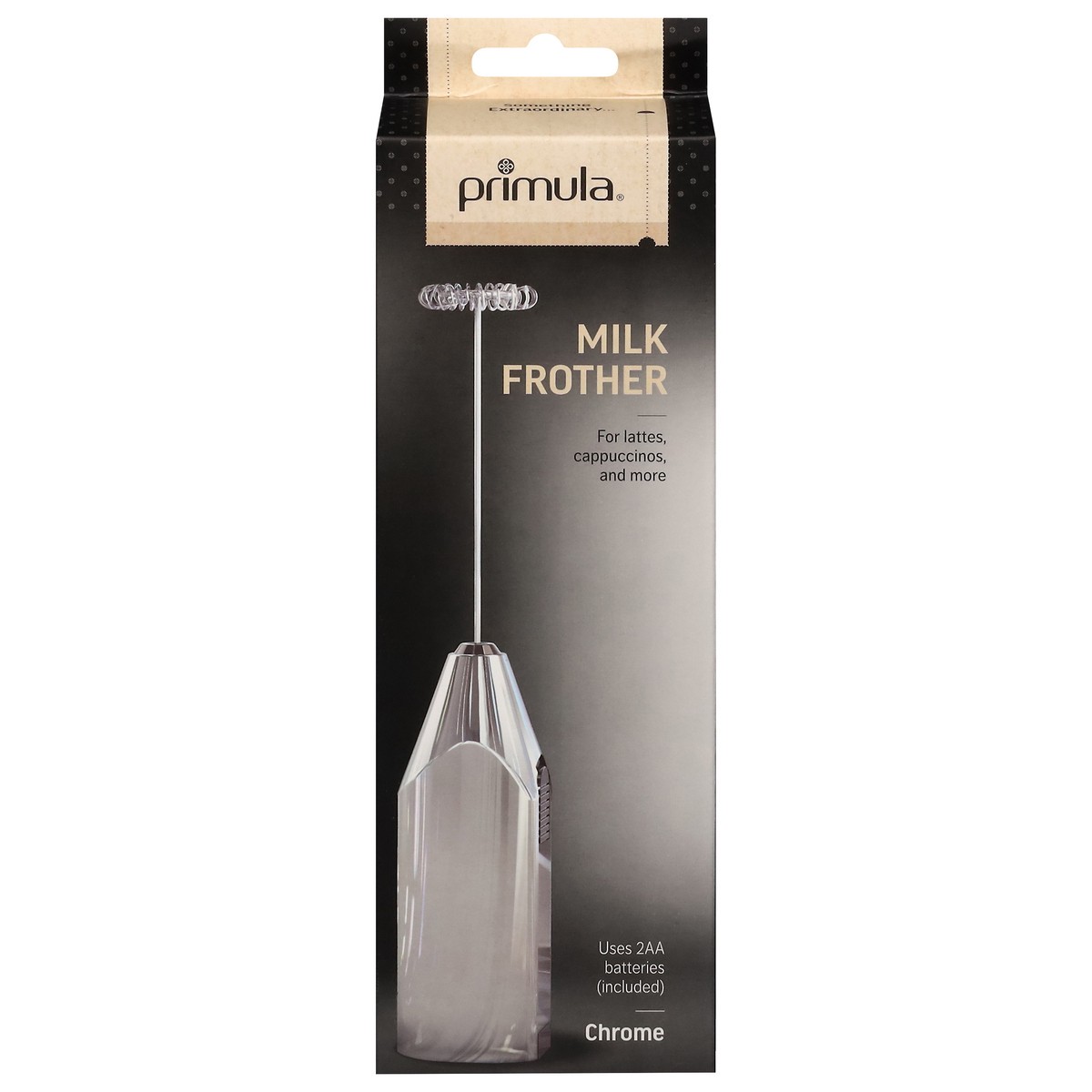 slide 1 of 4, Primula Handheld Battery Operated Frother Chrome, 1 ct