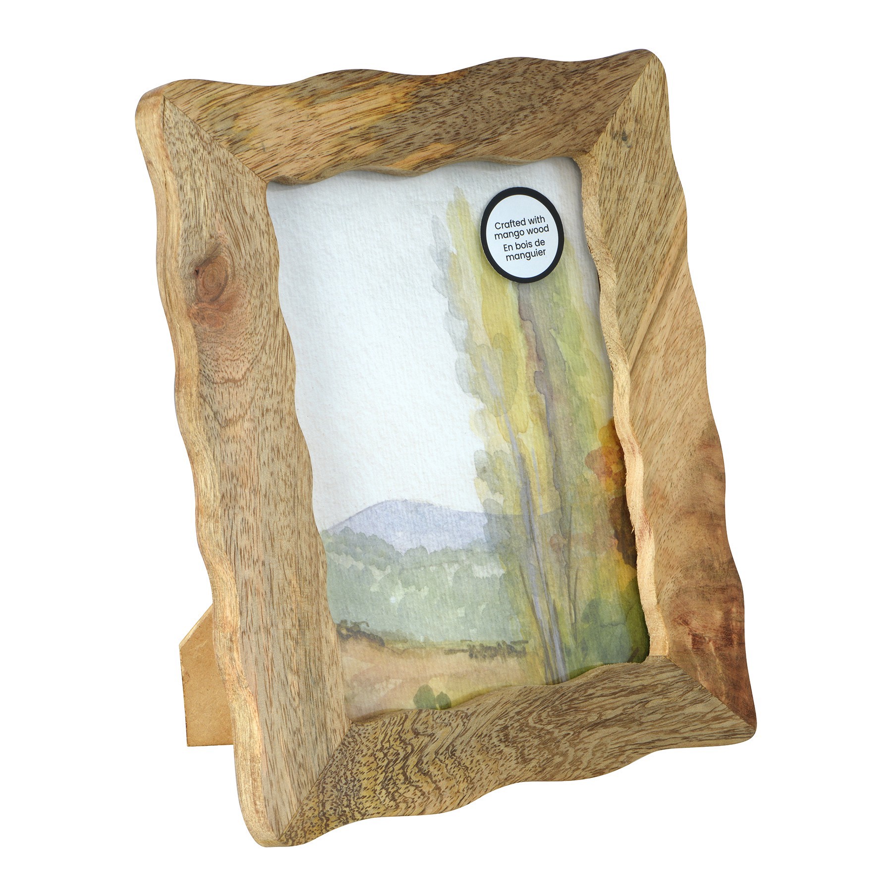 slide 2 of 3, 5" X 7" Natural Brown Wave Wood Tabletop Frame, Atelier By Studio Decor, 5 in x 7 in