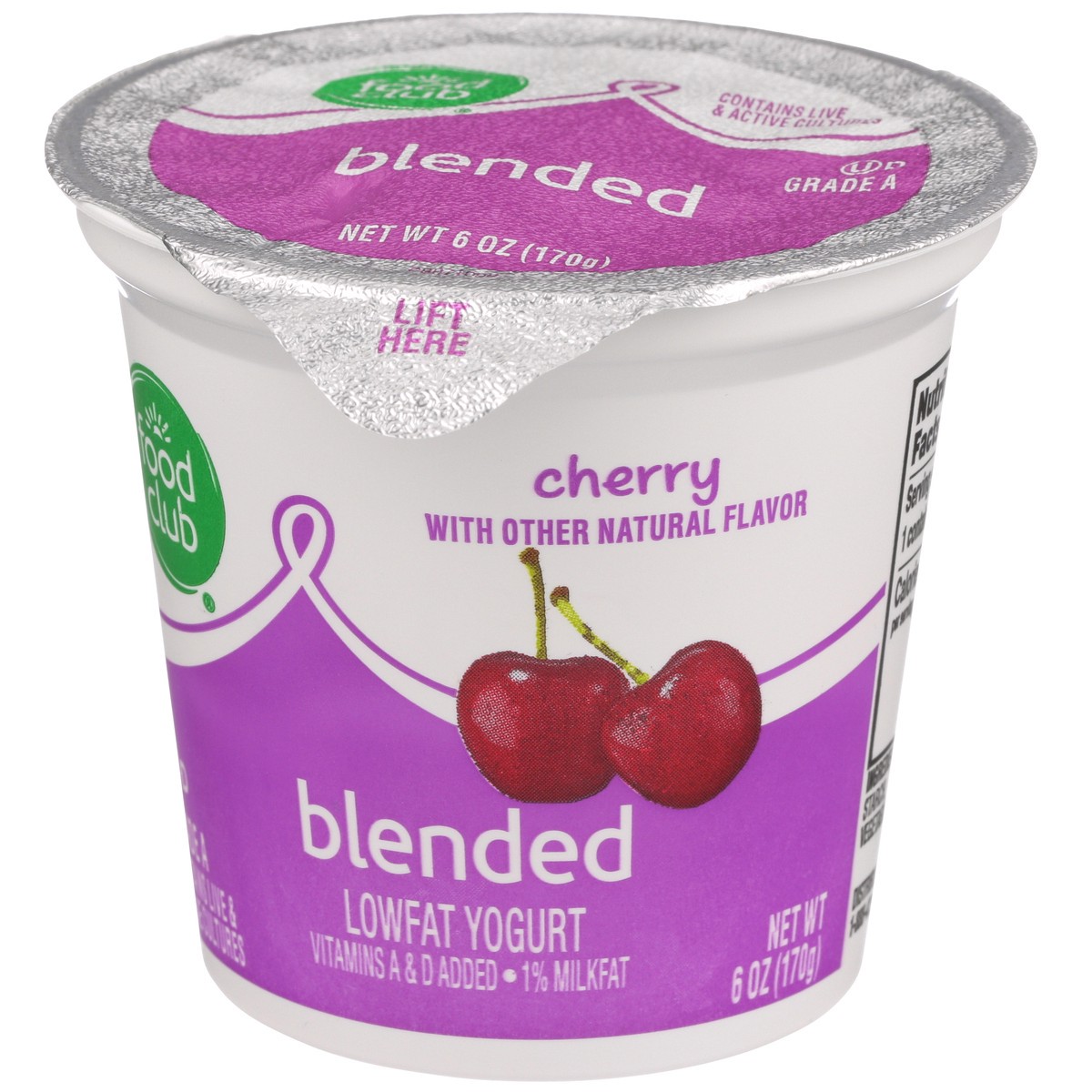 slide 3 of 9, Food Club Cherry Blended Lowfat Yogurt, 6 oz