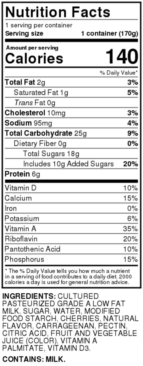 slide 4 of 9, Food Club Cherry Blended Lowfat Yogurt, 6 oz