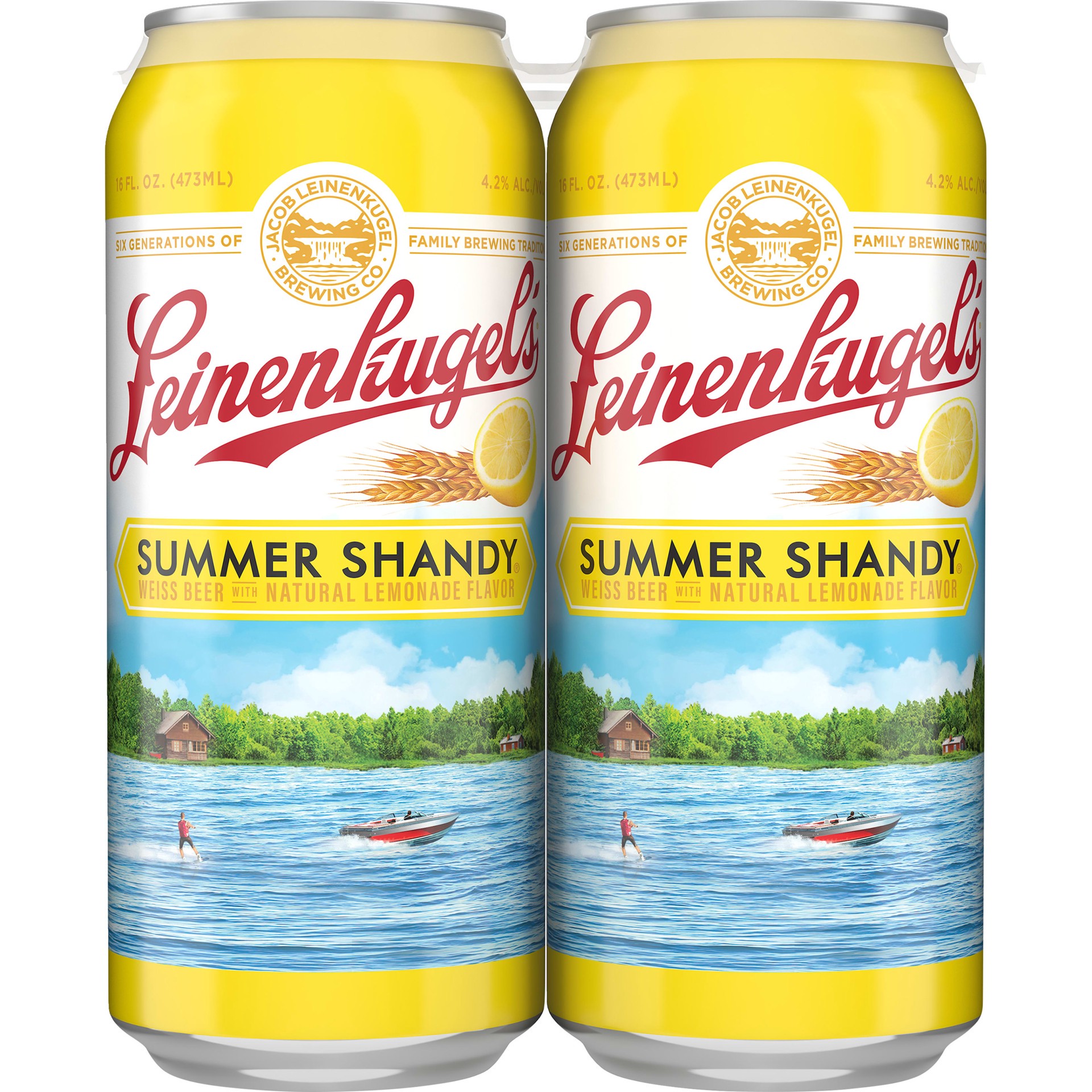 slide 3 of 5, Leinenkugel's Summer Shandy Craft Beer, 4.2% ABV, 4-pack, 16-oz beer cans, 16 fl oz