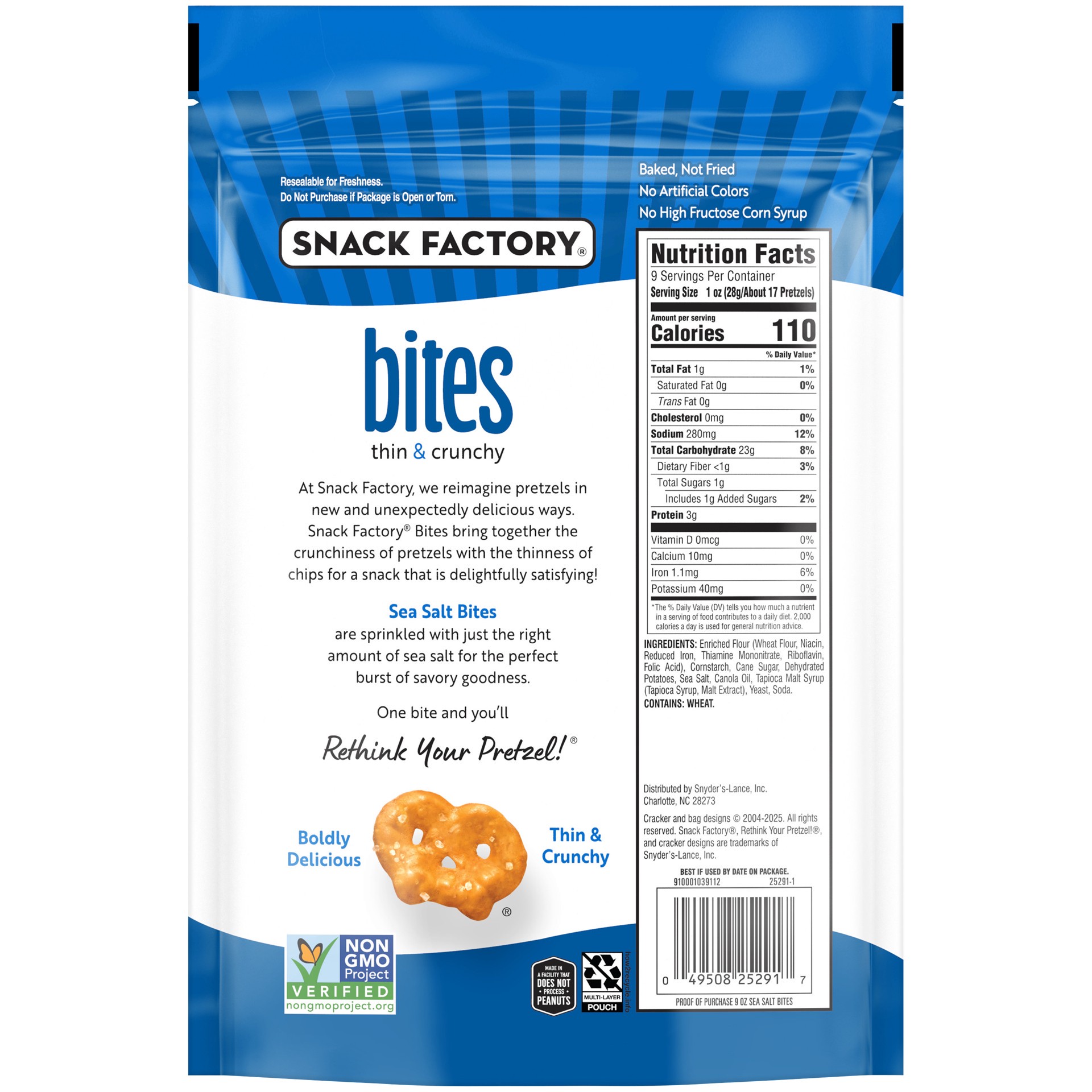 slide 6 of 6, Snack Factory Bites - Sea Salt - 9oz, 9 oz