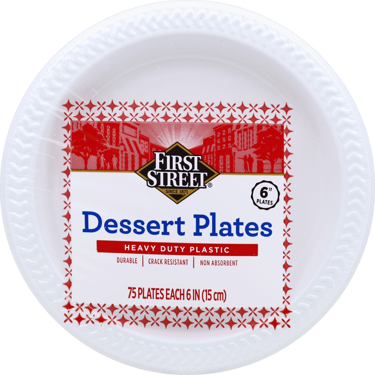 First Street - First Street, Plastic Plates, Heavy Duty, 6 Inches