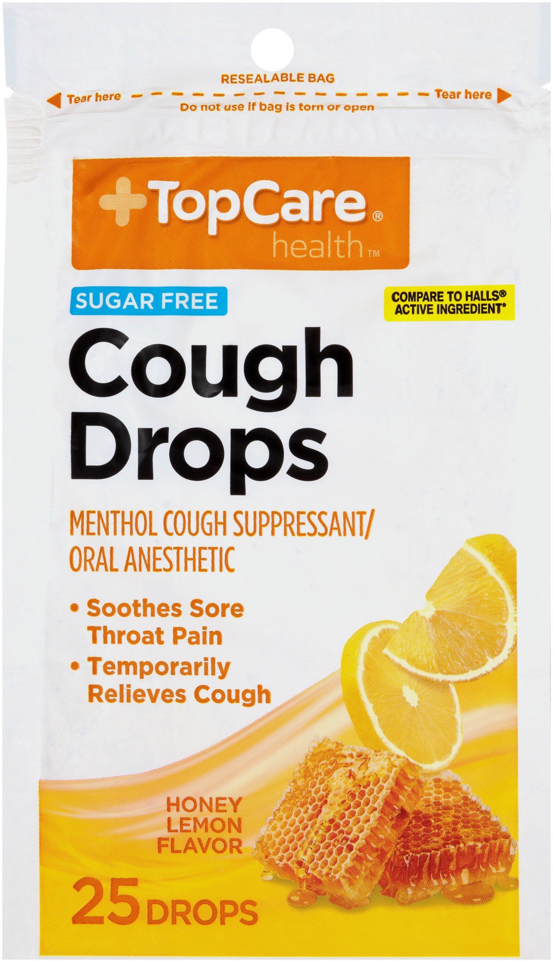 slide 1 of 6, Topcare Cough Drop Honey Lemon, 30 ct