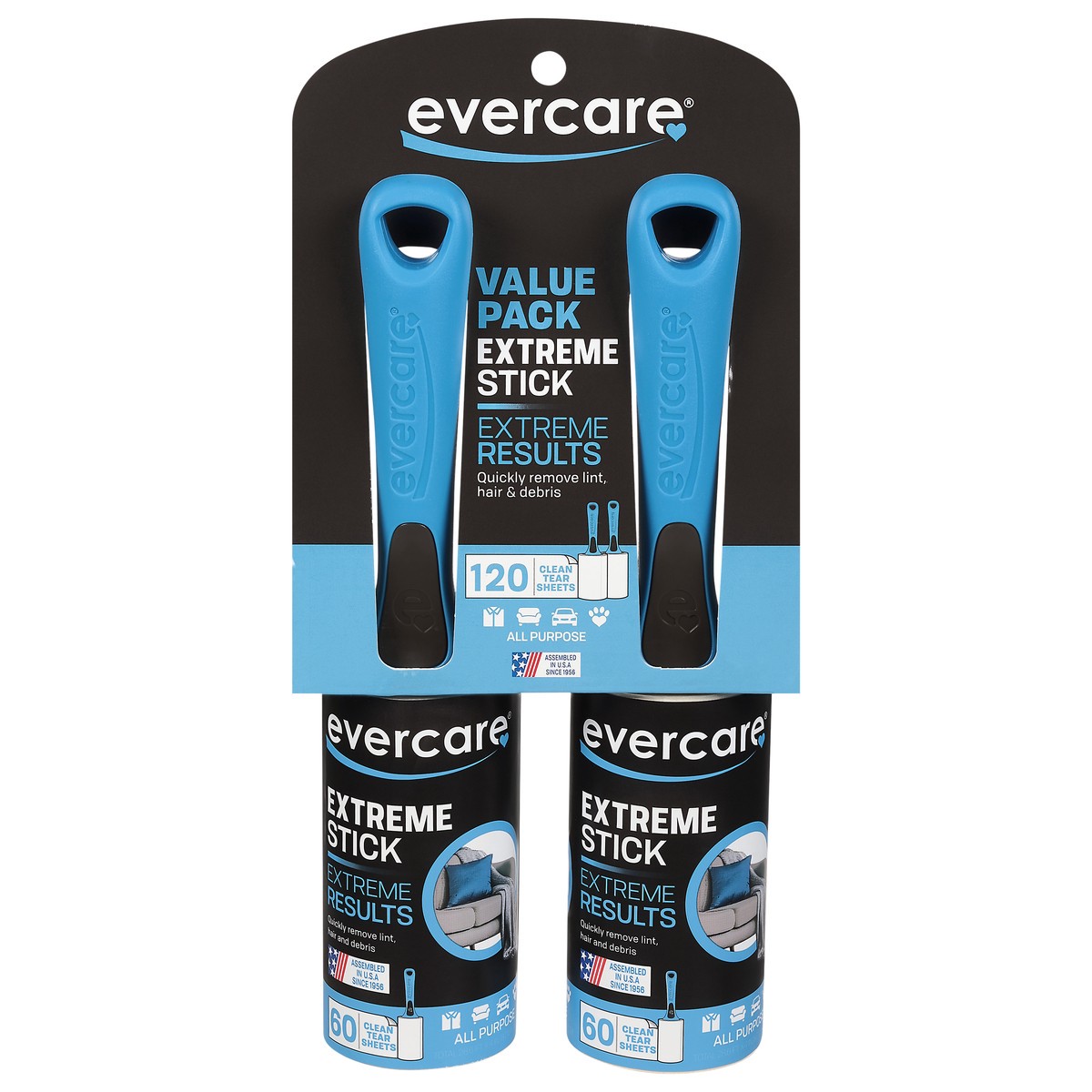 slide 1 of 9, Evercare Extreme Stick Lint Rollers Value Pack 2 ea, 2 ct