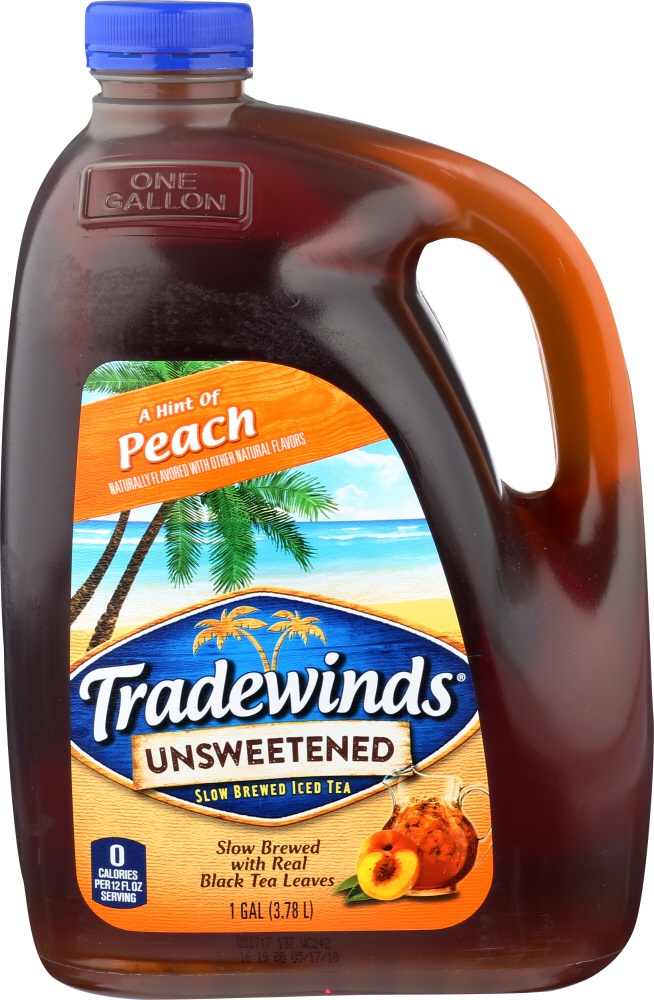 slide 1 of 2, Tradewinds Unsweet Peach Iced Tea , 1 gal