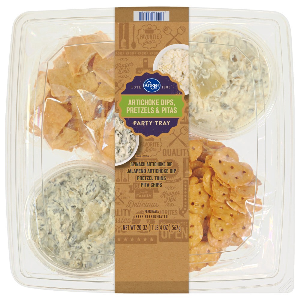 slide 1 of 2, Kroger Charcuterie Spinach Artichoke Dip Party Tray, 20 oz