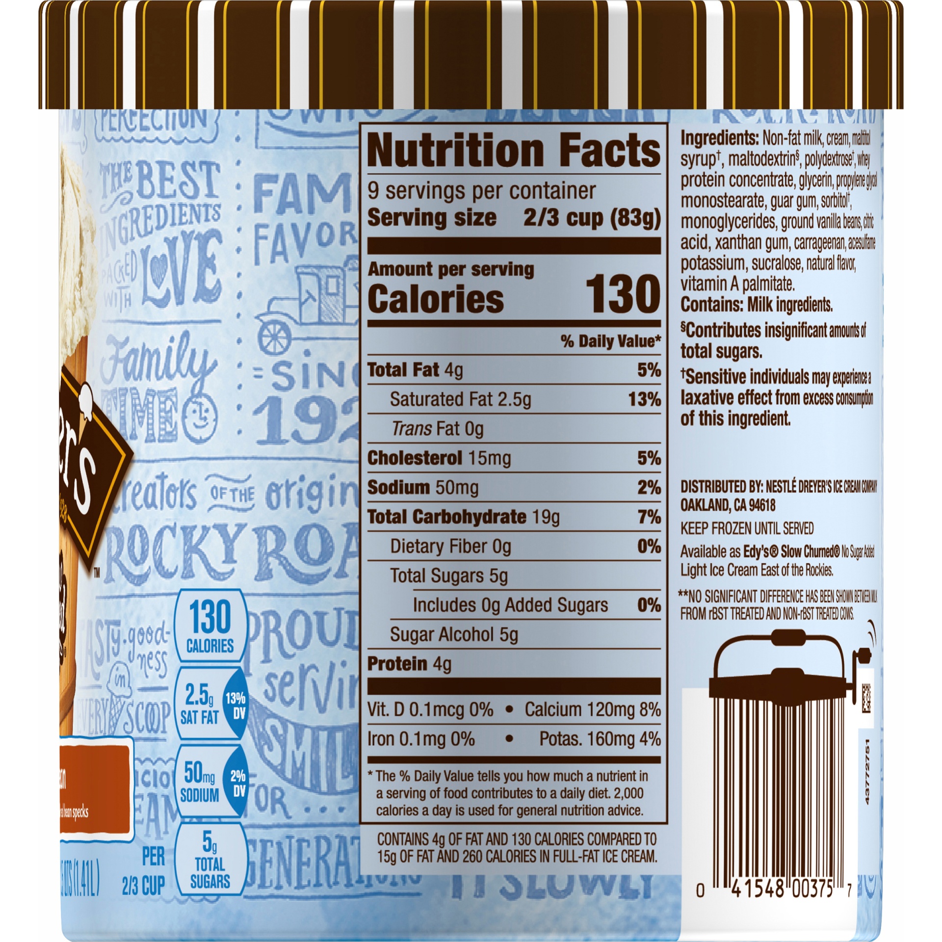 Edy's Slow Churned Vanilla Bean Ice Cream 48 oz Shipt