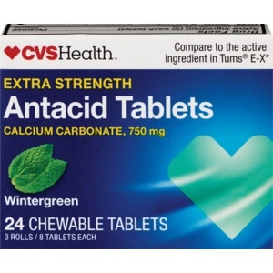 slide 1 of 1, CVS Health Extra Strength Antacid Tablets Winter Green, 24 ct