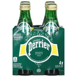 Perrier Carbonated Mineral Water, 11.15 FL OZ Glass (4 count)