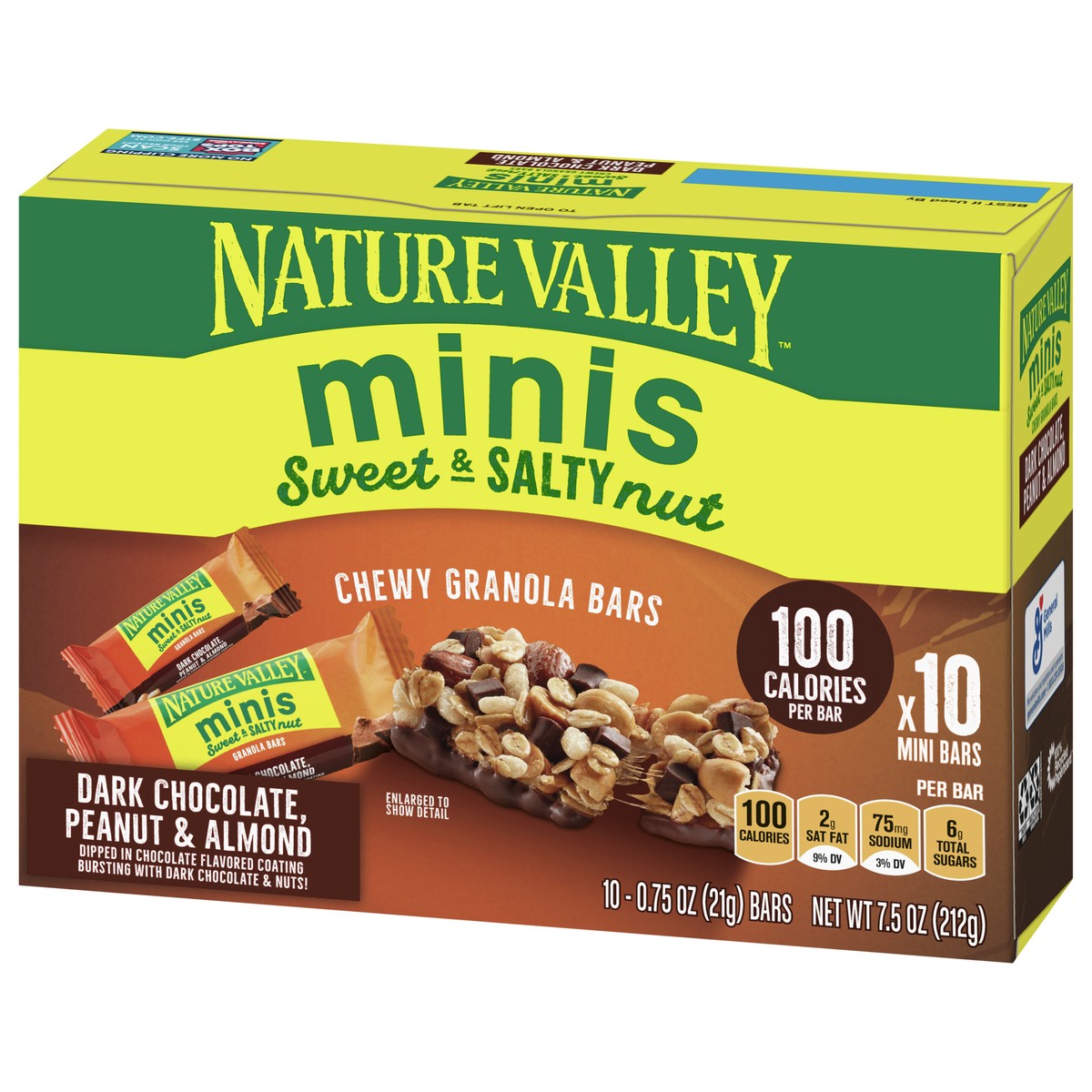 slide 2 of 9, Nature Valley Mini Granola Bars, Dark Chocolate Peanut Almond, 10 ct, 10 ct