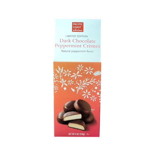 slide 1 of 1, Pacific Coast Selections, Dark Chocolate Peppermint Cremes, 6 oz